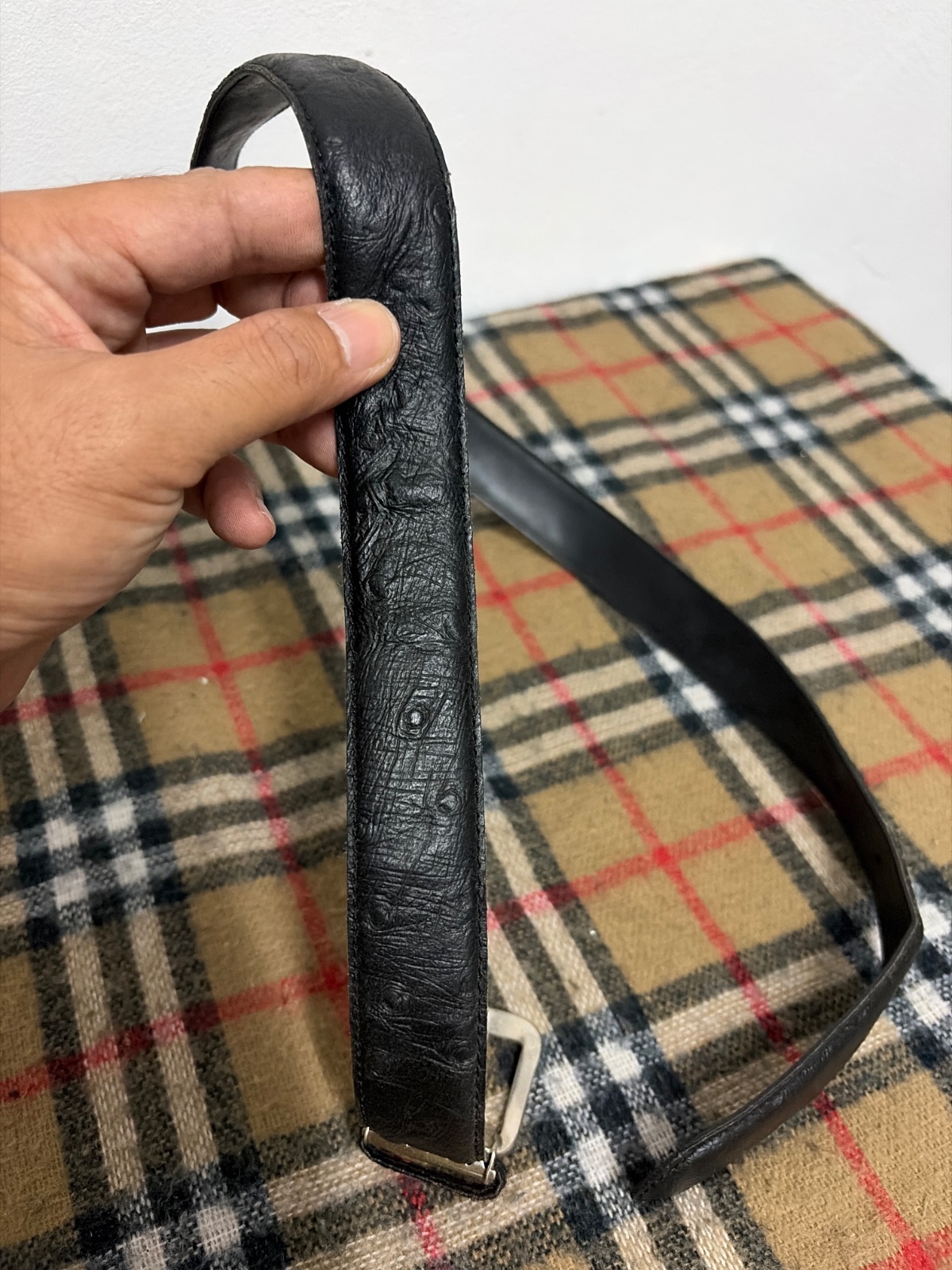 Vintage Ostrich Belts Style Black — gambar 4