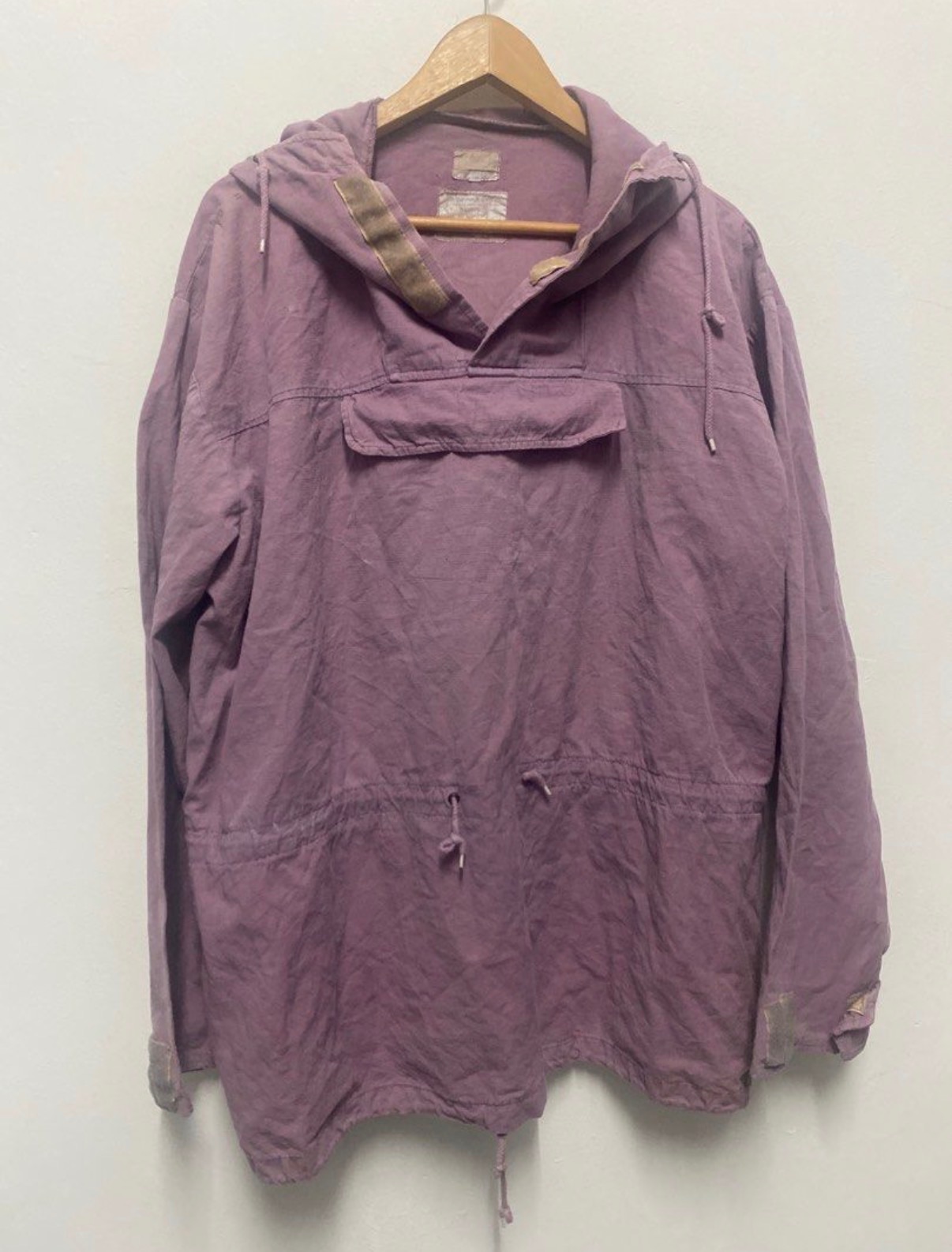 Vintage French Army M47/M64 Poplin Anorak Smock (Overdyed Purple) – Military Hooded Pullover