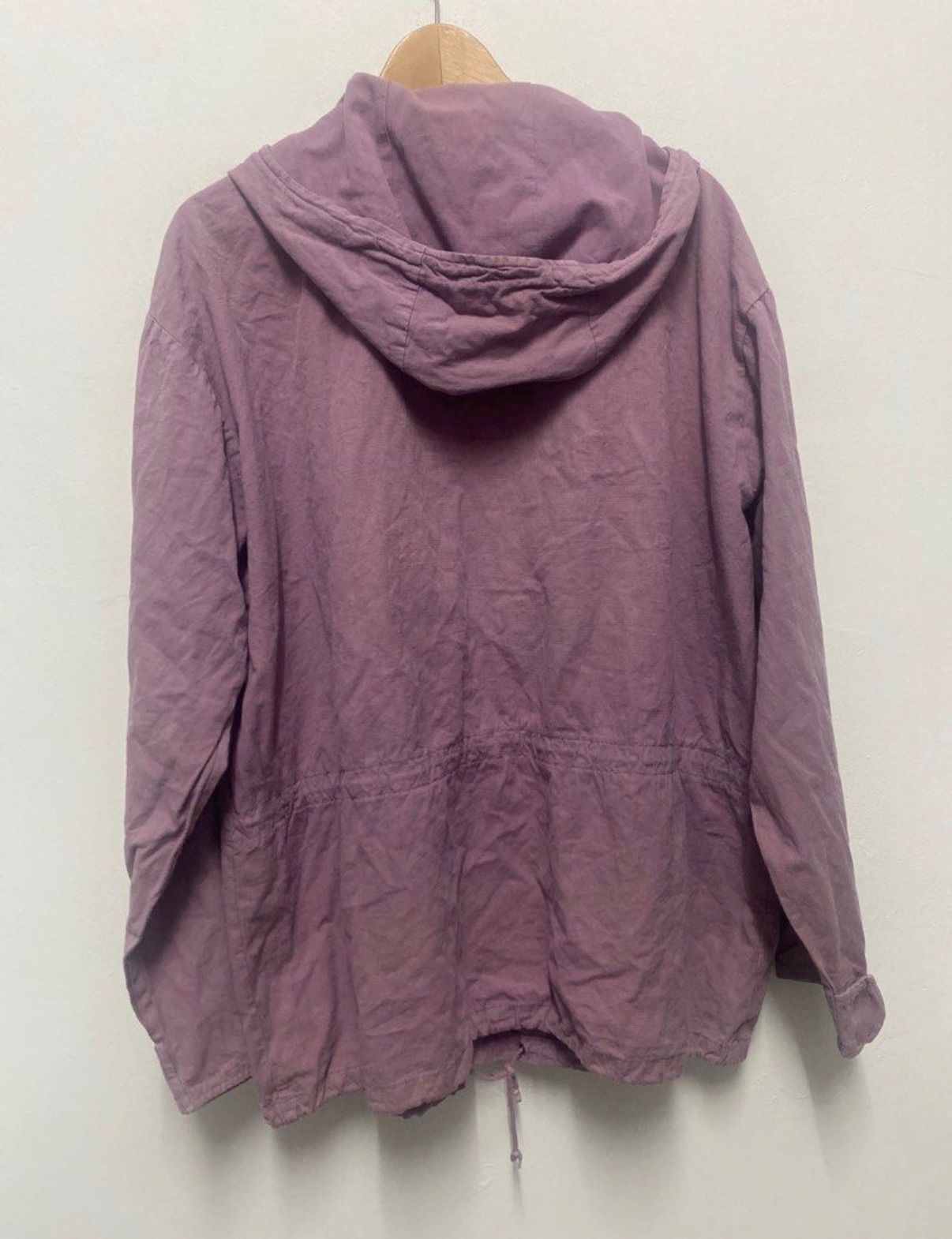 Vintage French Army M47/M64 Poplin Anorak Smock (Overdyed Purple) – Military Hooded Pullover — gambar 2