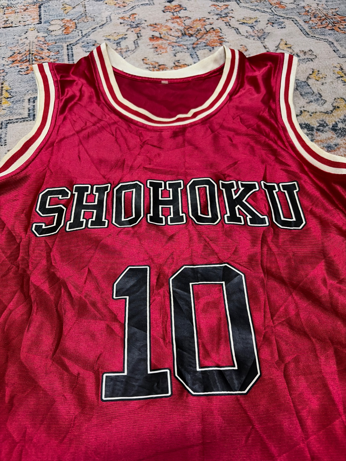 Shohoku Slam Dunk Basketball Jersey Red Number 10 — gambar 2