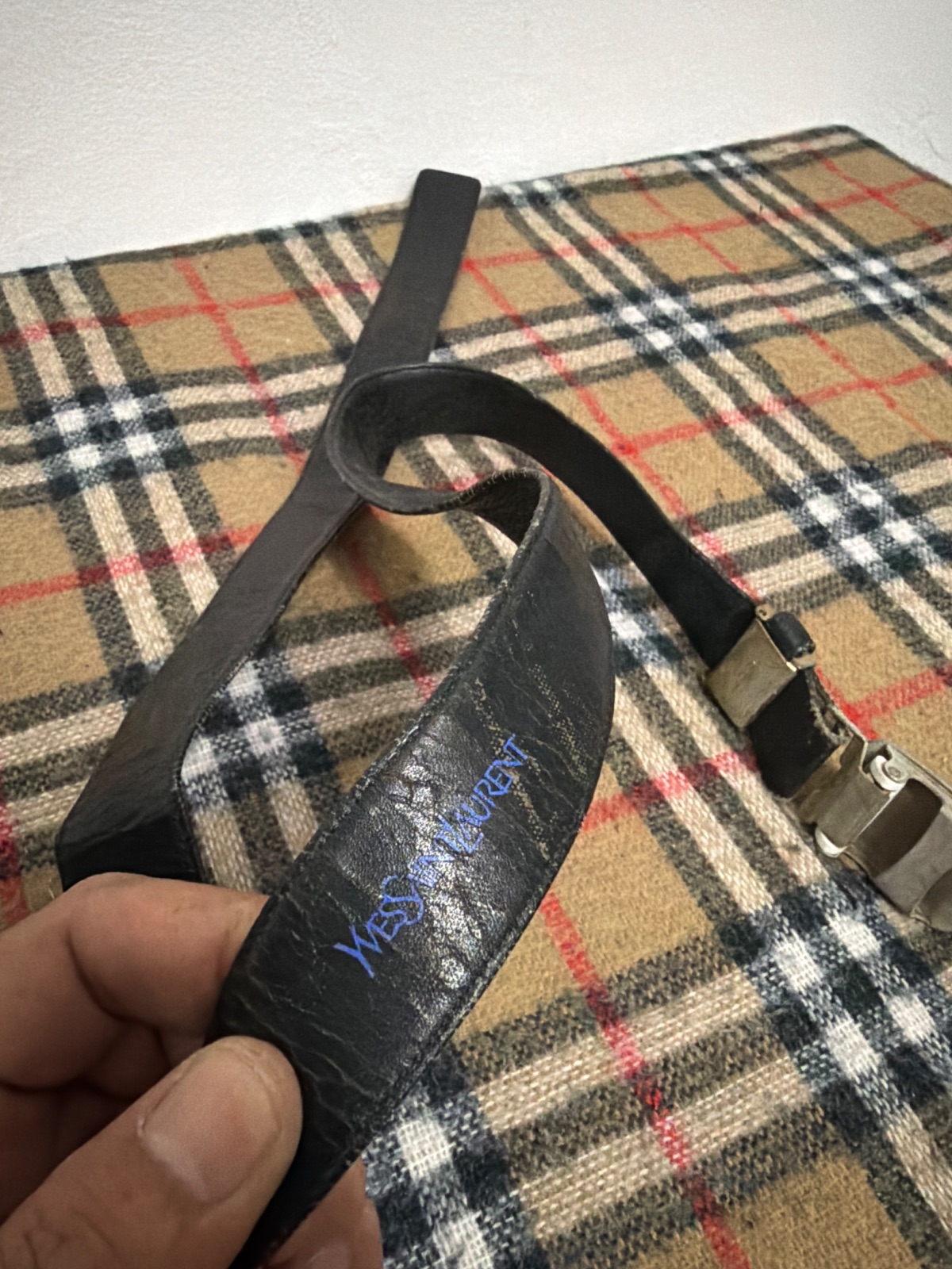 Rare Vintage YSL Leather Belt yves saint Laurent — gambar 3