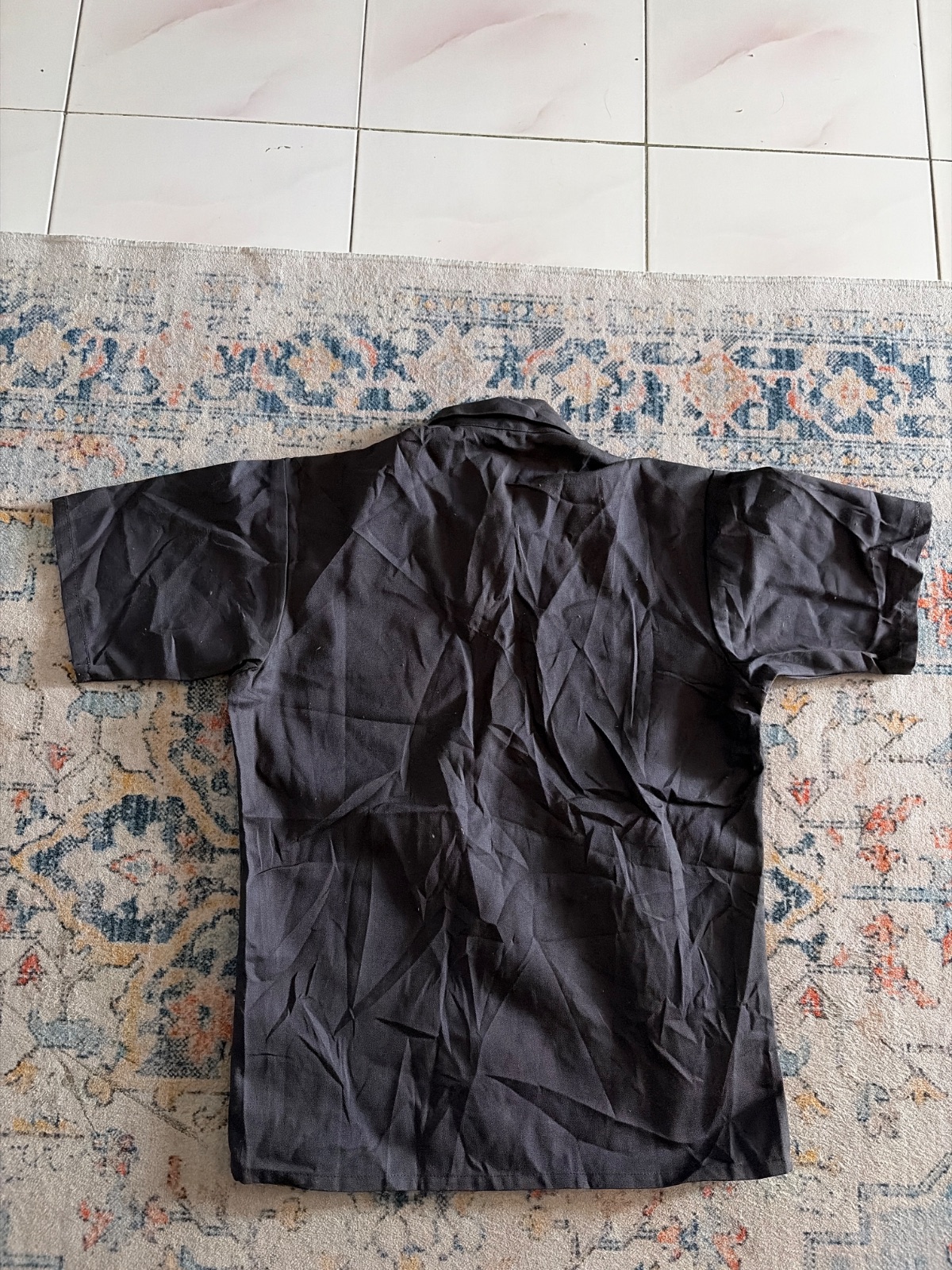 Ben Davis Half Zip Work Shirt Grey | Vintage Workwear | Pit 20” — gambar 5