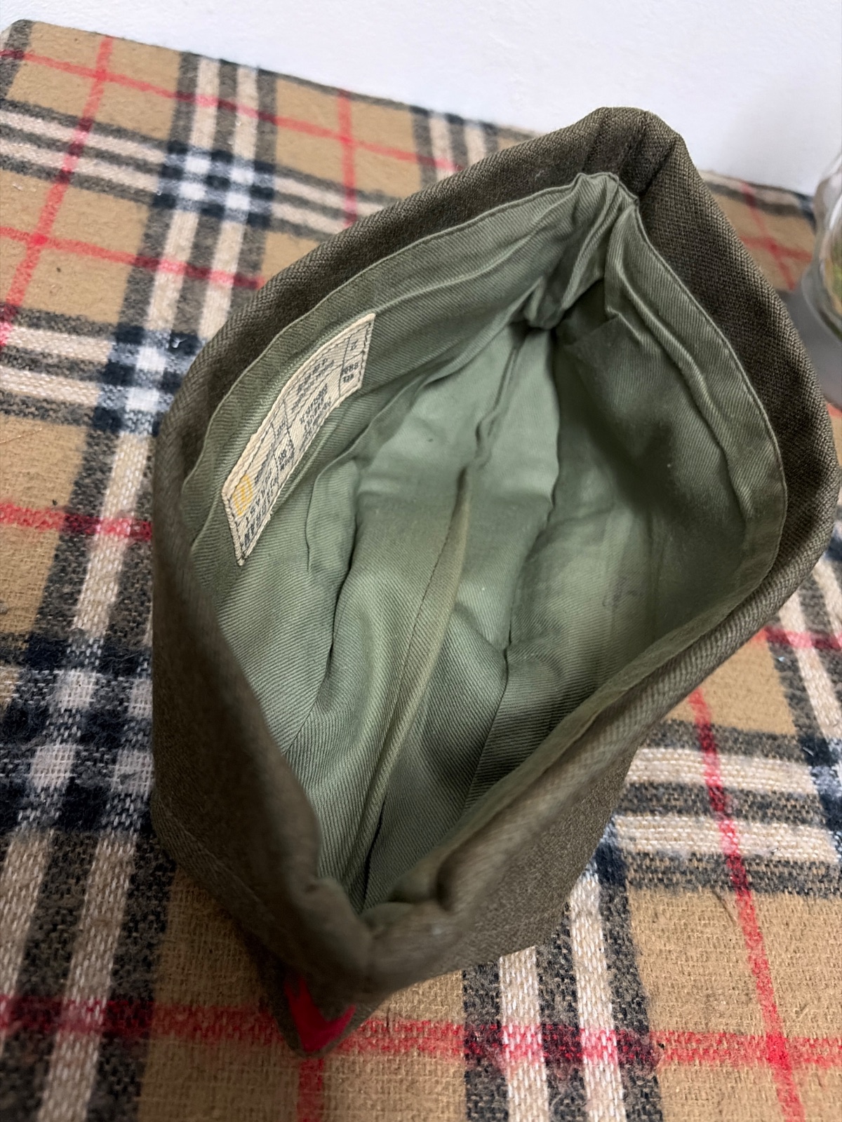 Vintage 1982 Yugoslavian JNA Military Titovka Side Cap Red Star Size 56 — gambar 5