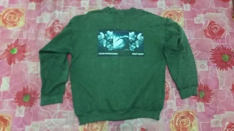 RARE Ocean Pacific Vintage Sweatshirt Green Vintage Surfboard 80s Large