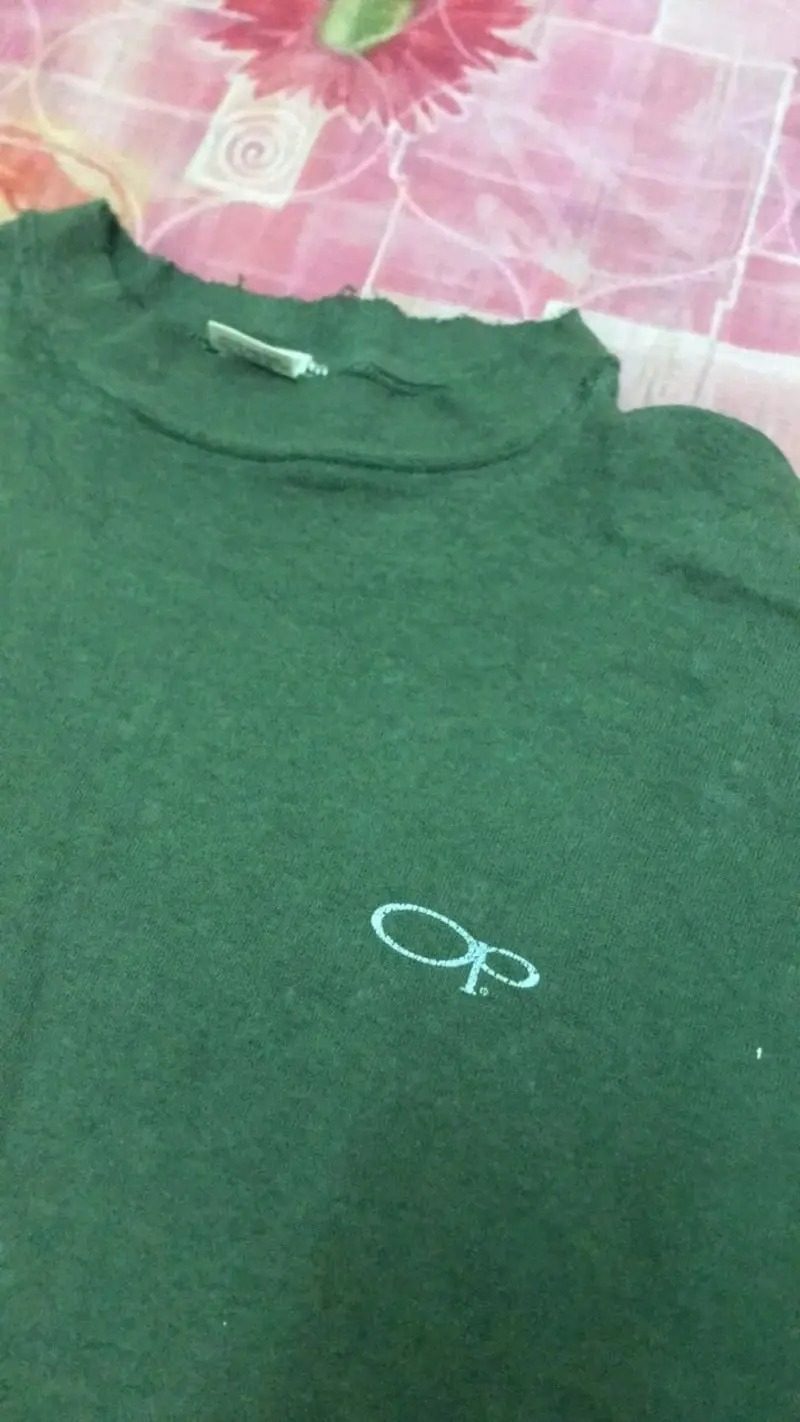 RARE Ocean Pacific Vintage Sweatshirt Green Vintage Surfboard 80s Large — gambar 4