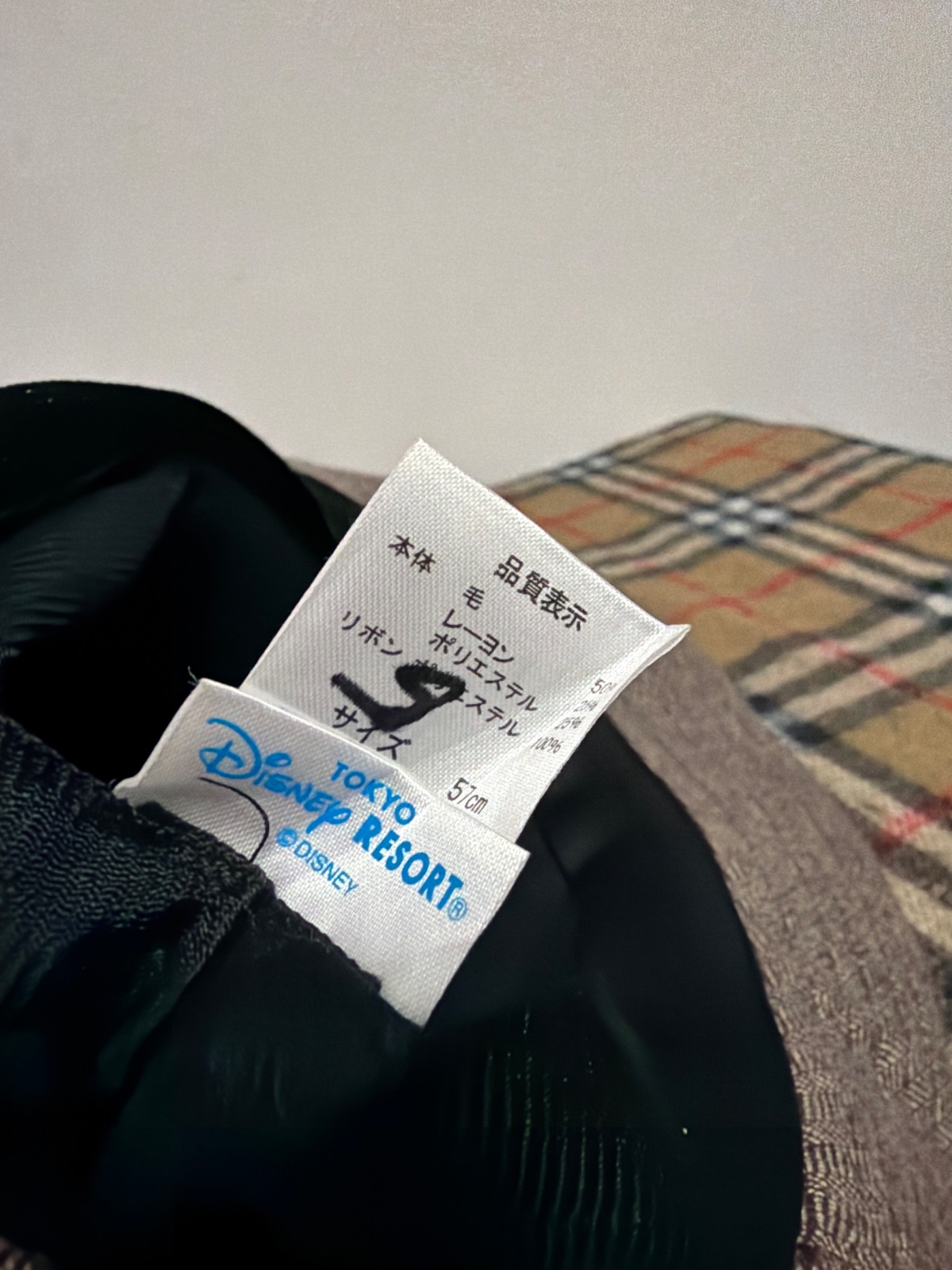 Tokyo Disney Resort Mickey Herringbone Tweed Style Cloche Hat Brown — gambar 5