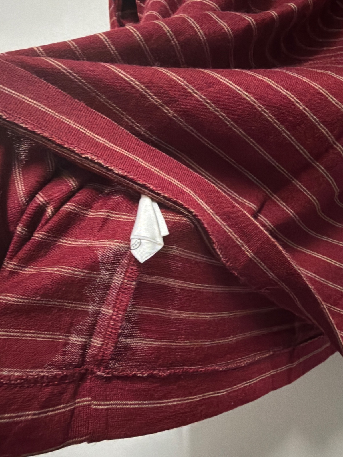 Deadstock Vintage Arnold Palmer Renown Long Sleeve Polo Shirt Striped Burgundy Size L Japan — gambar 5