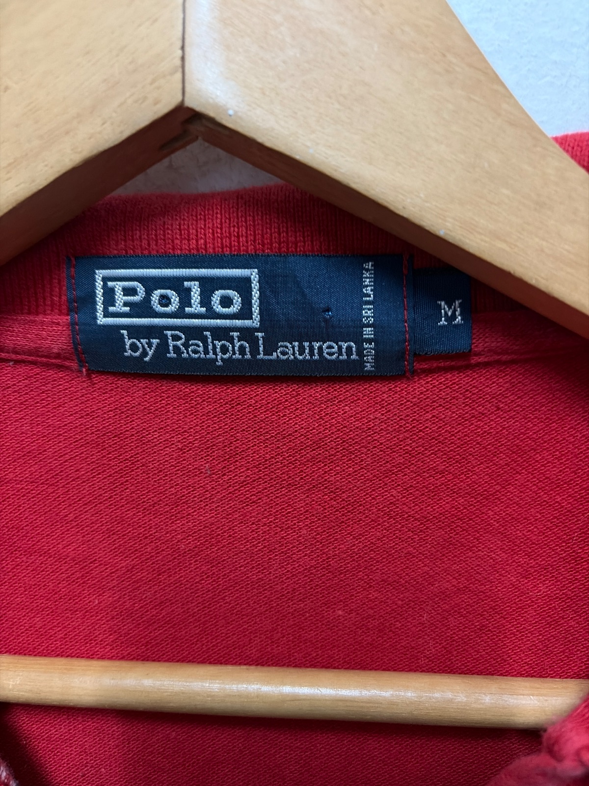 Polo by Ralph Lauren Striped V-Neck Polo Shirt Red M — gambar 2