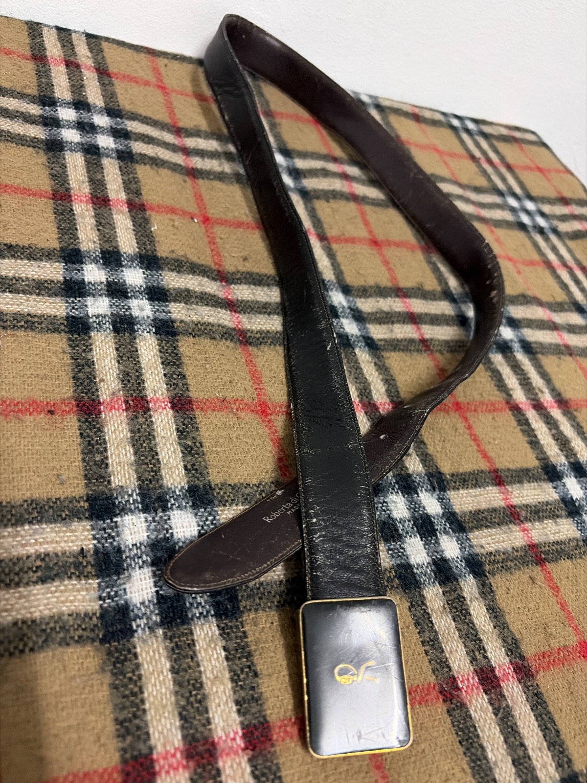 Vintage Roberta Di Camerino Leather Belt Italy — gambar 3