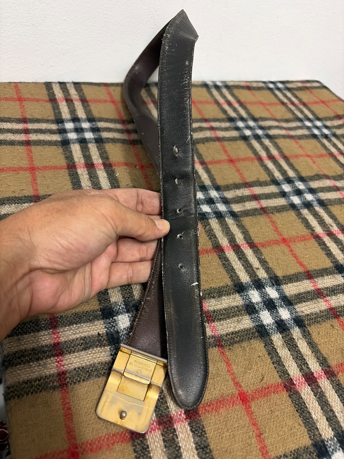 Vintage Roberta Di Camerino Leather Belt Italy — gambar 4