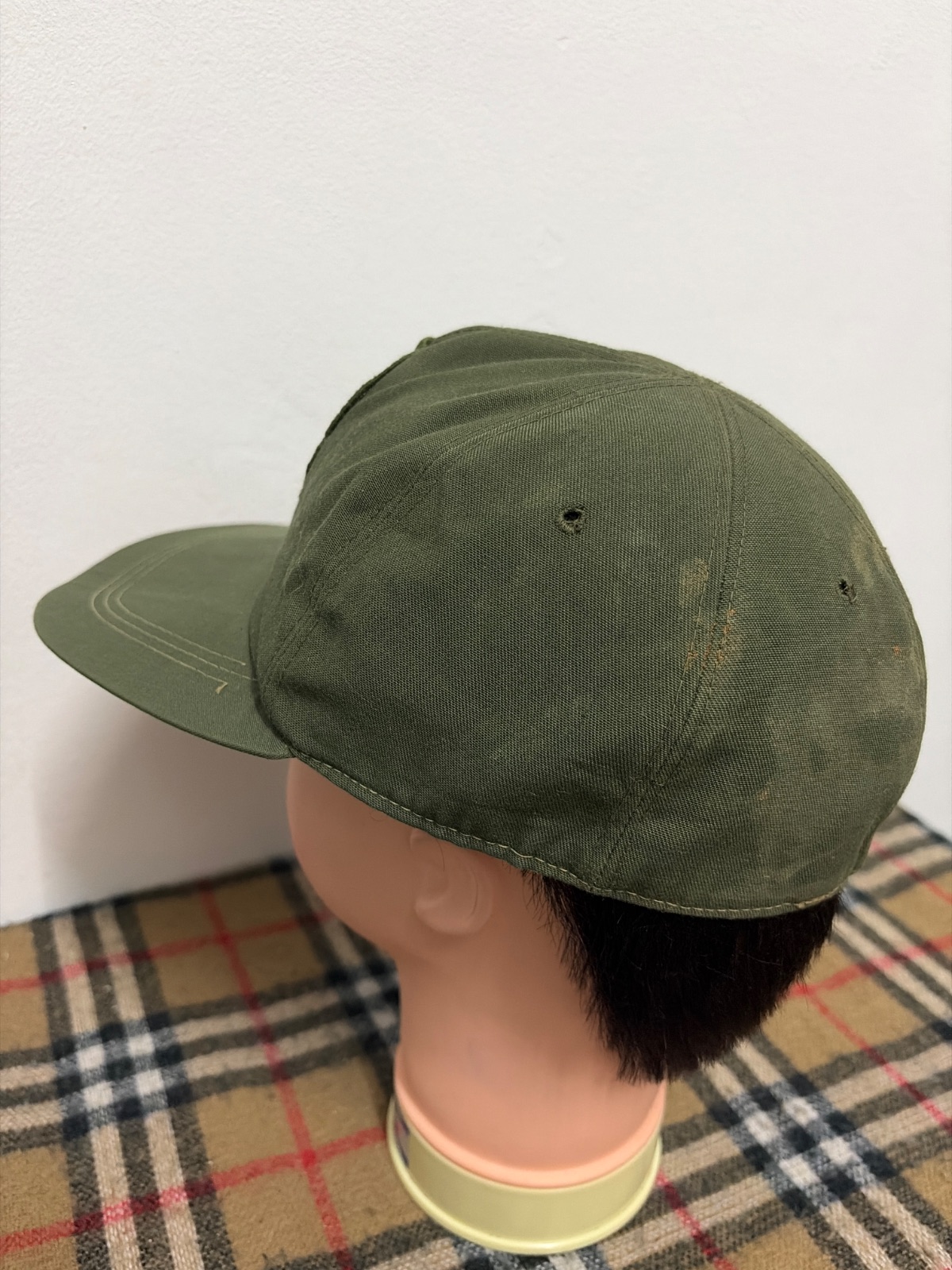 Vintage South Korean ROK Reserve Forces Military Field Cap Olive Green Embroidered Insignia — gambar 4