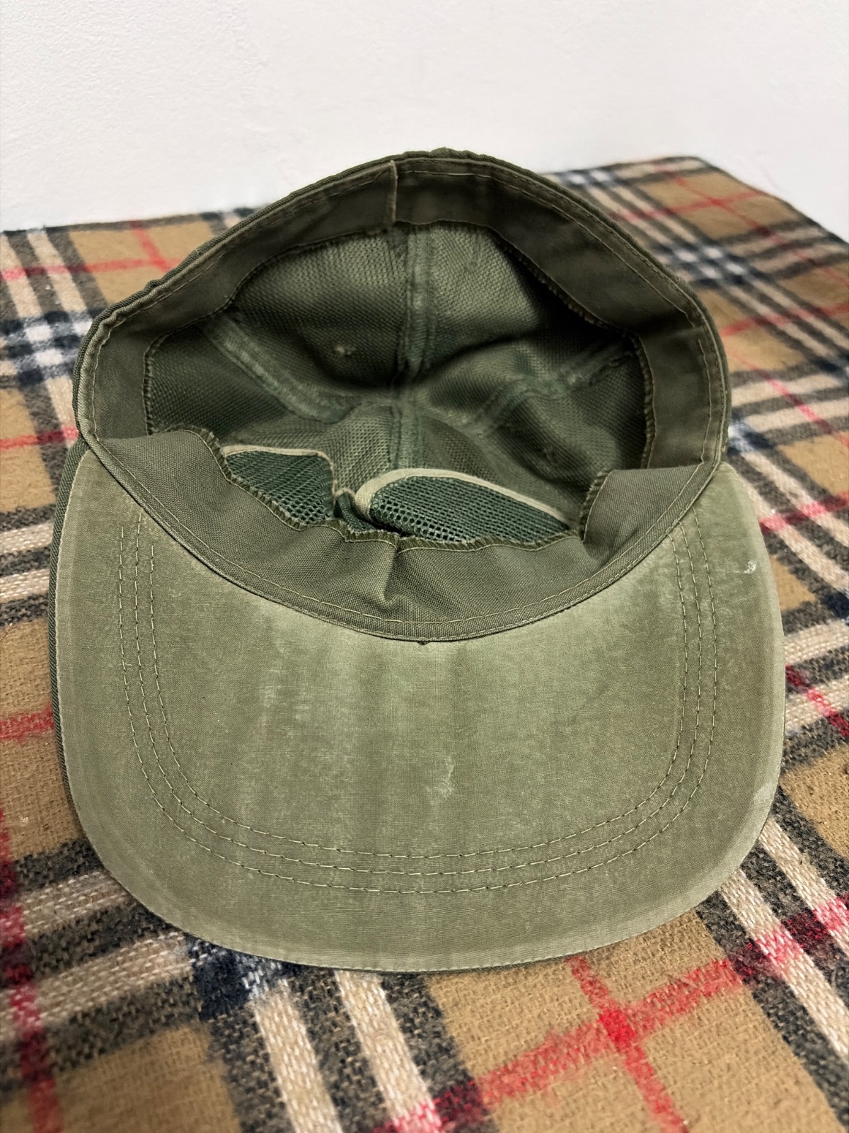 Vintage South Korean ROK Reserve Forces Military Field Cap Olive Green Embroidered Insignia — gambar 5