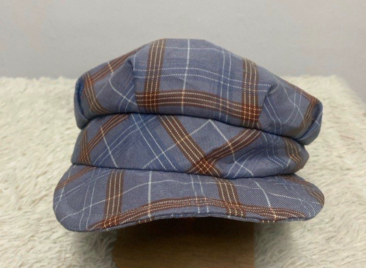 Sense of Grace Tokyo Plaid Newsboy Cap Blue Brown