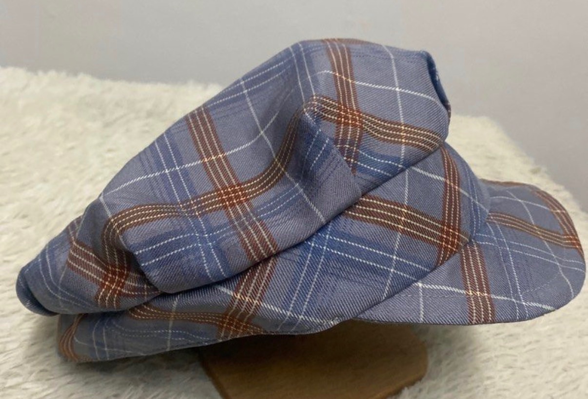 Sense of Grace Tokyo Plaid Newsboy Cap Blue Brown — gambar 2