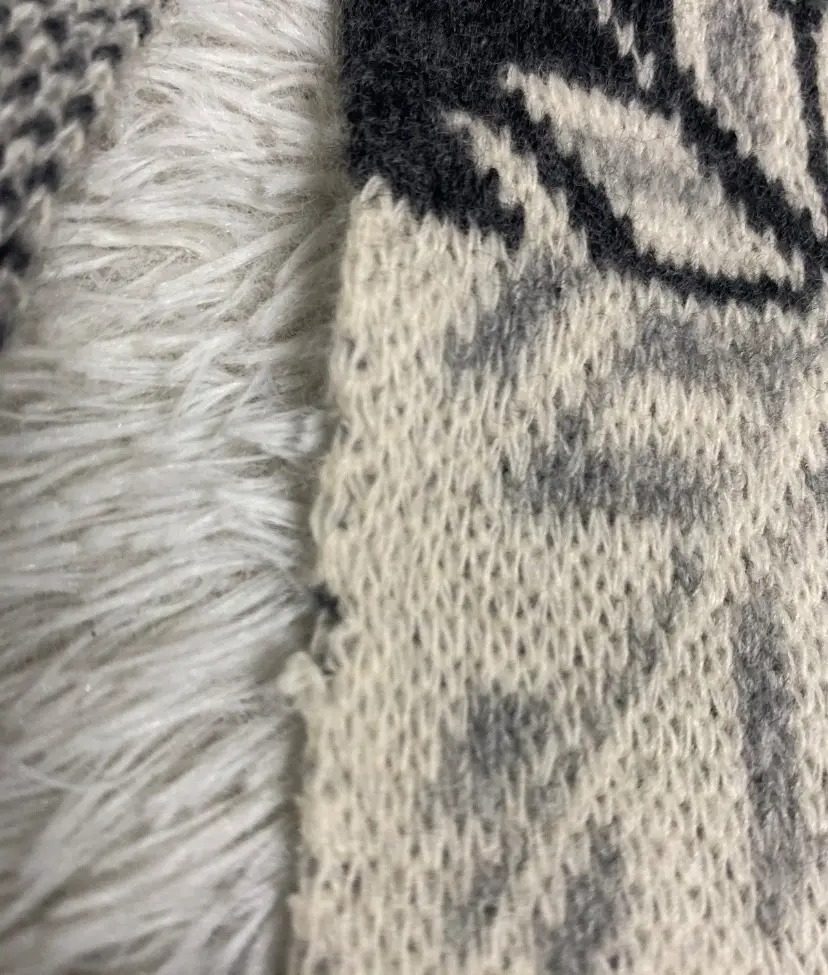 INED by Yohji Yamamoto Wool Knit Scarf Snowflake Pattern Japan Designer Winter M — gambar 5