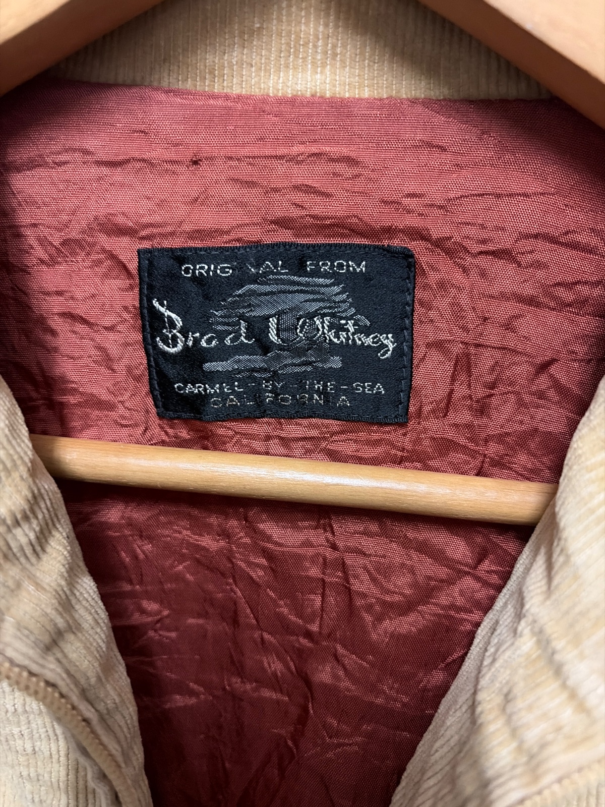 Brad Whitney Carmel-By-The-Sea California Tan Corduroy Jacket — gambar 2